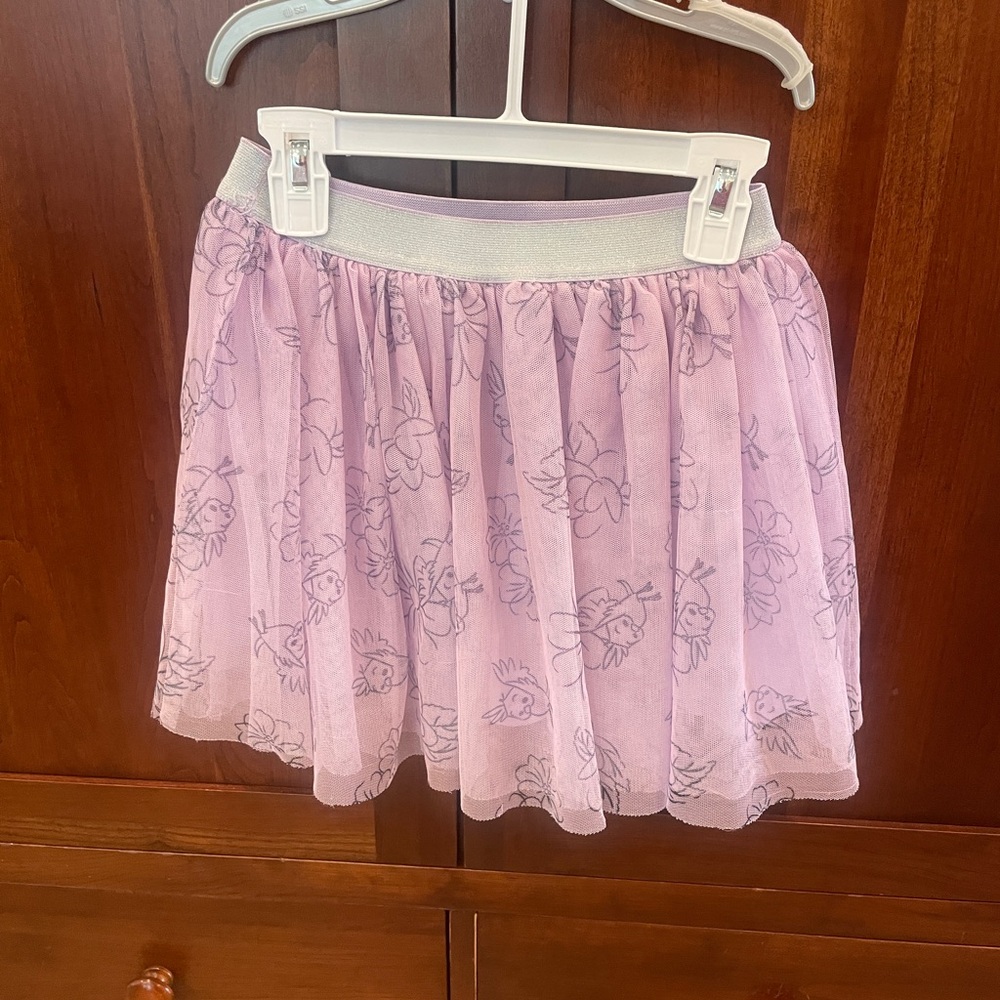 Disney Princess Tulle Tutu Skirt Girls Size 6 Violet Flowers and Birds Design